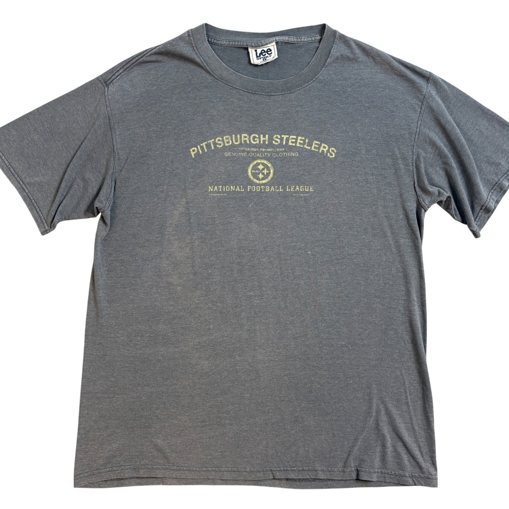 Vintage Lee Sport Pittsburgh Steelers NFL T Shirt Gray Size L Genuine Quality